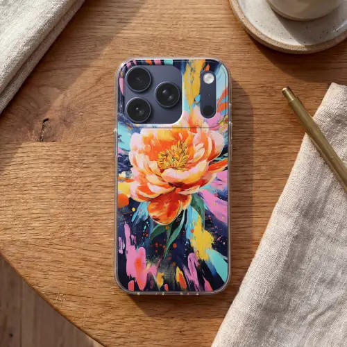 Bloemexplosie - Felle spatten - Dynamisch Telefoonhoesje iPhone 17 Pro klein -sfeer1