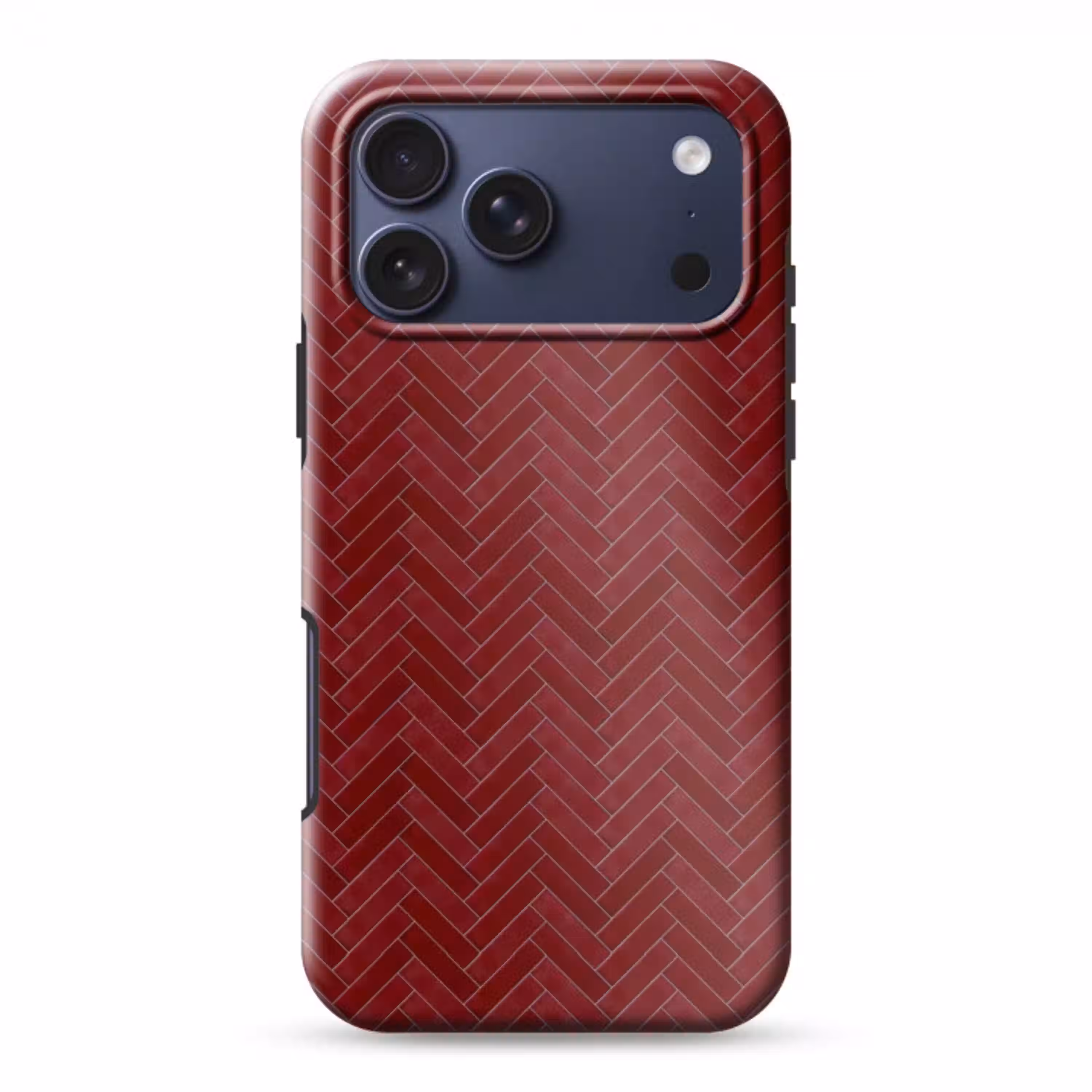 Visgraat - Wandtegel - Bordeaux - Rood Toughcase MagSafe Apple iPhone 17 Pro Max klein 1019 -3d