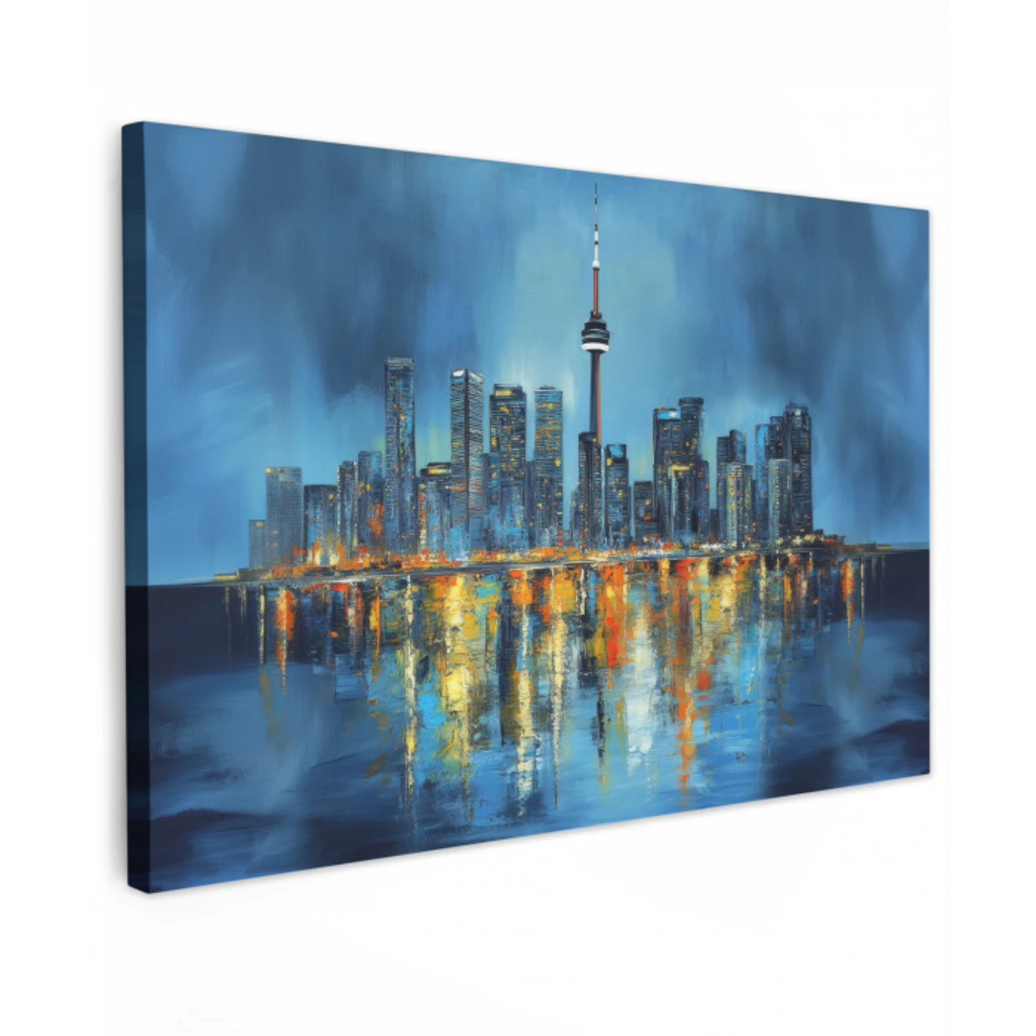 Skyline Toronto - Water - Stadslichten - Toren Tuinposter op houten frame 2 cm dik klein -3d
