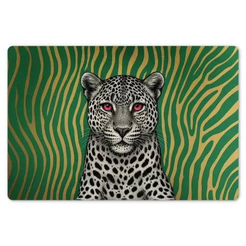 Panter - Zebrapatroon - Groen Placemat vinyl groot -zzsfeer1_Kitchenyeah-website