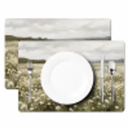 Illustratie - Landschap - Wit Placemat vinyl groot -zzsfeer2_Kitchenyeah-website