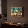 Moskee - Goud - Arabisch - Islamitische Light Box met batterij (Wandlamp) middel -sfeer1