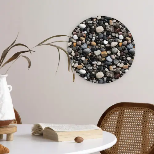 Kiezels - Mix - Aardetonen Wandcirkel kunststof plaat 5mm dik klein 188 -sfeer4