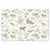 Birds - Flowers - Gray - Yellow Placemat vinyl groot 368 -zzsfeer1_Kitchenyeah-website