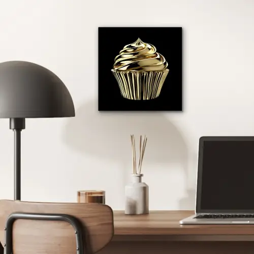Cupcake - Eten - Goud - Zwart aluminium wit klein -sfeer5
