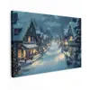 Kerstdorp - Kerst - Sneeuw - Winter Tuinposter op houten frame 2 cm dik klein -3d