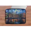 Grachten Amsterdam - Huizen - Stad - Kleurrijk laptophoes neopreen klein -tafel