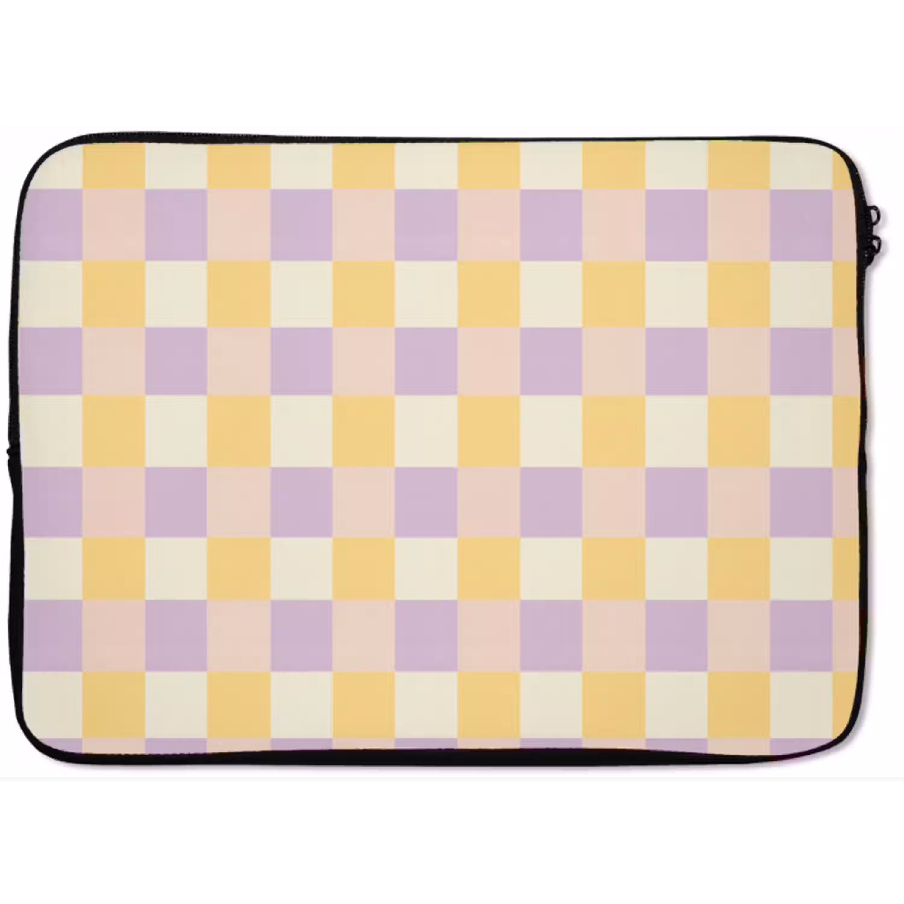Blokjes - Lila - Geel laptophoes neopreen klein 279 -zkaufland3dotto