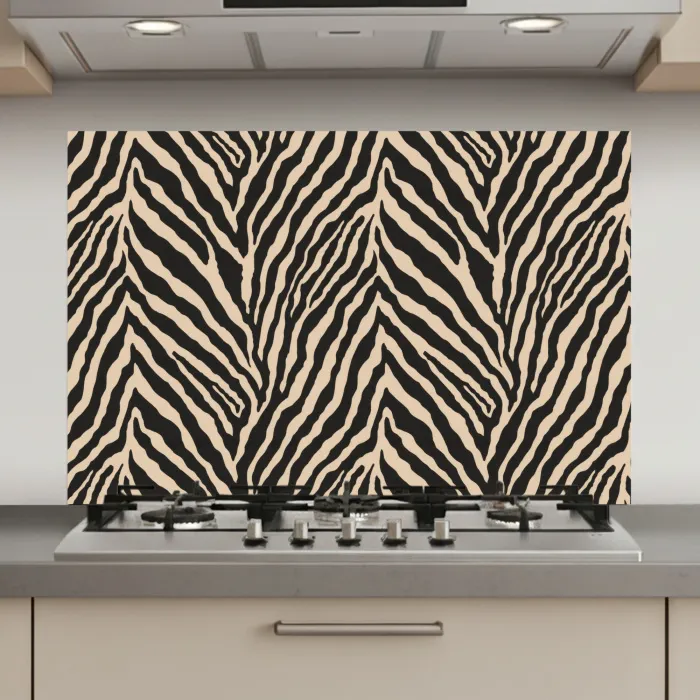 Zebra - Klassiek - Zwart keuken achterwand spatscherm klein 900 -3d_website
