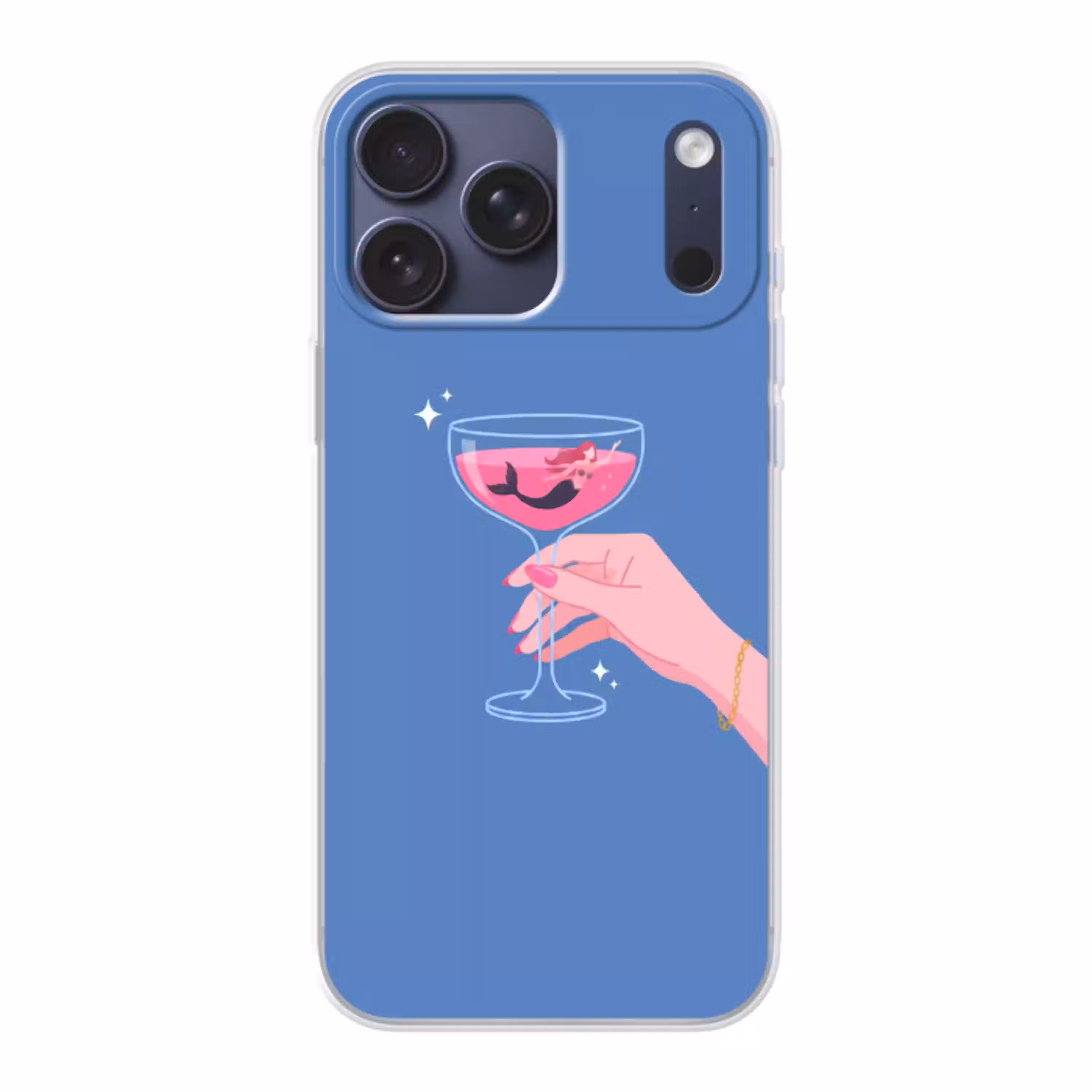 Vrouw - Glas - Abstract - Roze - Blauw Telefoonhoesje iPhone 17 Pro Max klein -3d