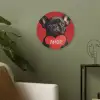 Amor - Hond  - Hartje - Rood Akoestische PET Vilt - Rond klein -sfeer2