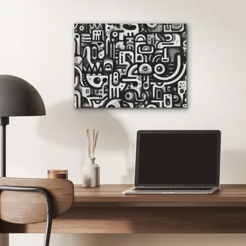 Symbolen - Abstract - Grafisch - Zwart PET vilt klein -sfeer5
