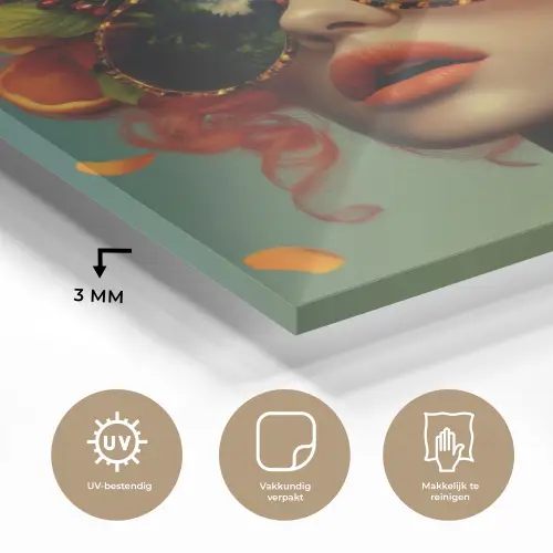 Vrouw - Sinaasappel - Bessen - Oranje plexiglas 5mm klein -sfeer2