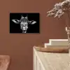 Giraffe - Portret - Dieren - Zwart - Wit aluminium wit klein -sfeer4