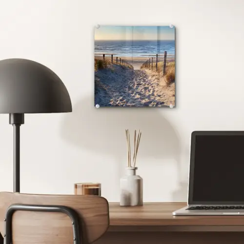 Strand - Zee - Nederland - Duinen - Zon plexiglas 5mm klein -sfeer6