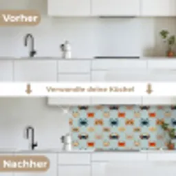 Krabben - Speels - Kleurrijk keuken achterwand 2 middel 871 -voor-na_DE