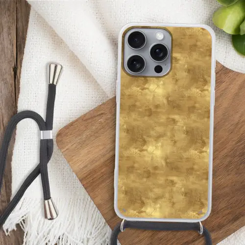 Industrieel - Textuur - Goud Hoesje iPhone 16 Pro Max met koord klein 804 -sfeer4