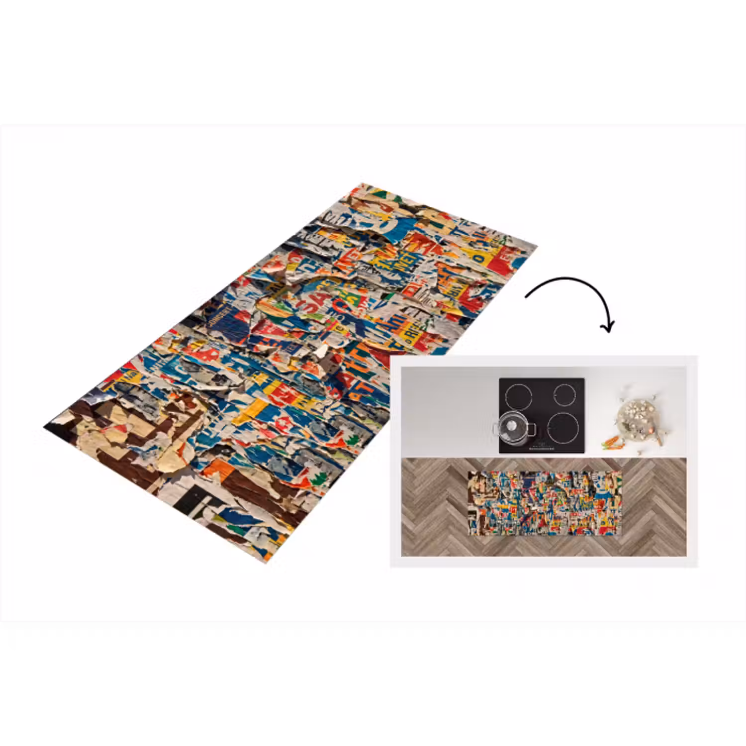 Küchenläufer - Zusammenfassung – Mehrlagiges Papier – Urban – Modern – Farbenfroh