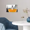 Sinaasappel - Eiffeltoren - Vrouw poster papier klein -sfeer3