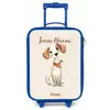 Bruin gevlekte pup op een beige achtergrond Kinderkoffer - Blauw klein -zz3dotto