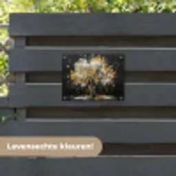 Boom - Zwart - Goud - Wit - Modern tuinposter los doek klein -sfeer3