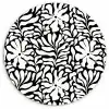 Bloemen - Patroon - Zwart - Wit Wandcirkel plexiglas klein 852 -3d