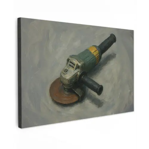 Haakse slijper - Schilderij - Gereedschap Tuinposter op houten frame 2 cm dik klein -3d