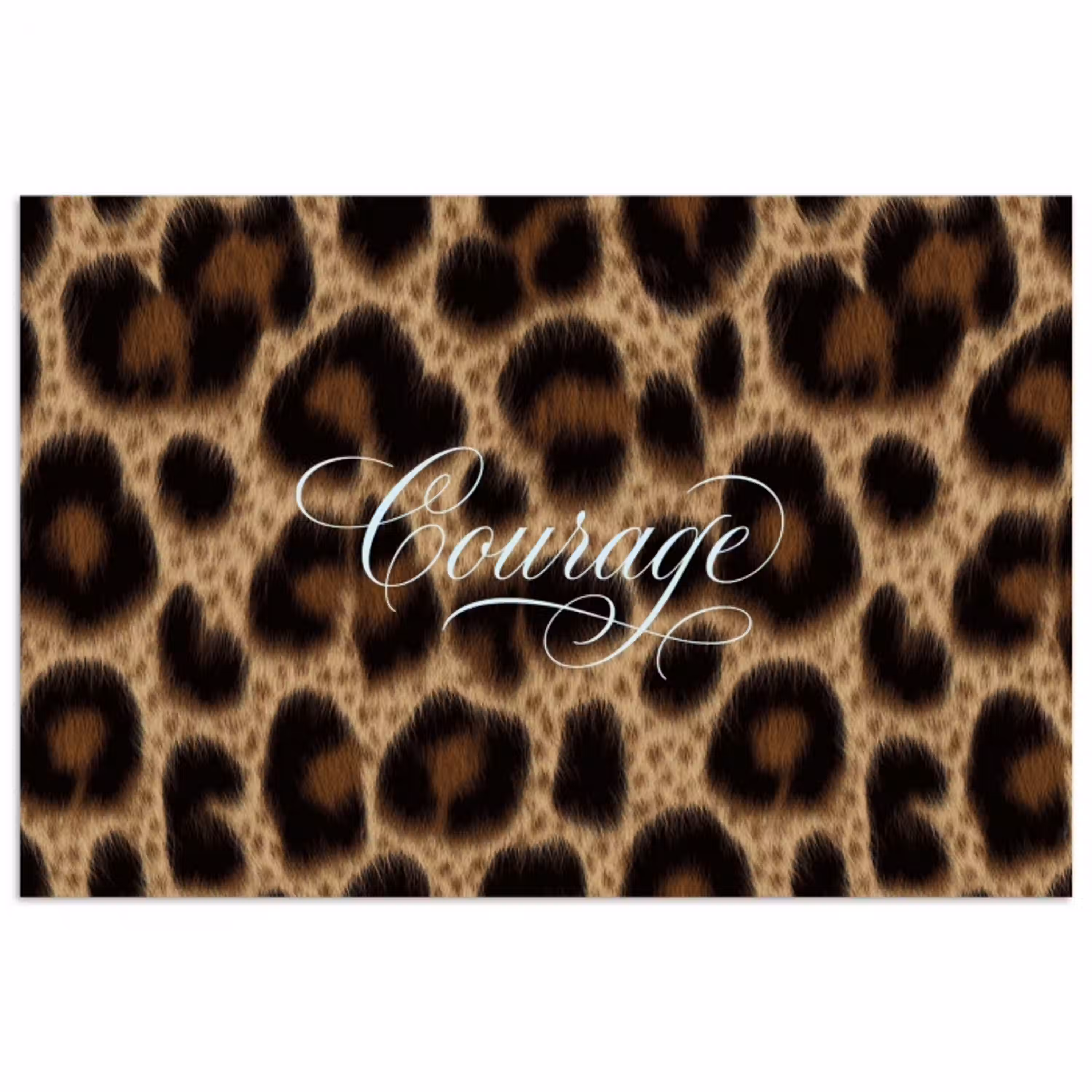 Luipaardprint - Bruin - Courage - Sierlijk poster papier klein -3d