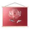 Sierlijk - Bloem - Roze - Glazen textielposter latten blank klein -3d