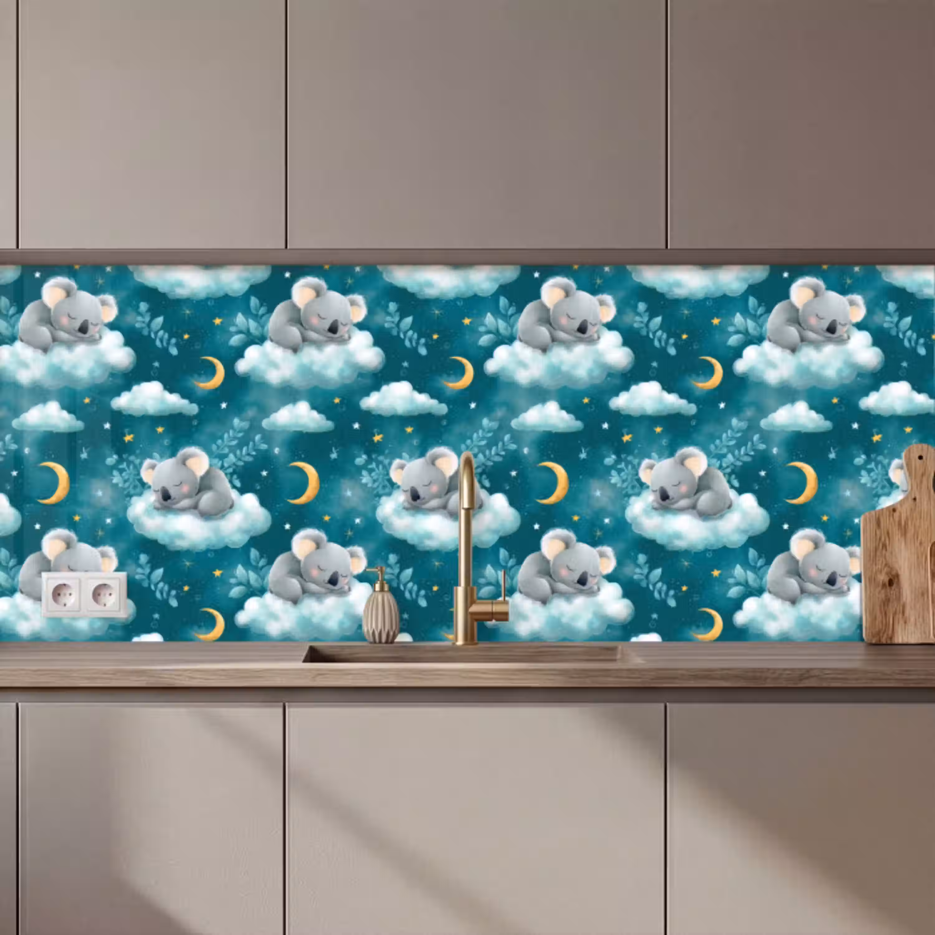 Koala's - Betoverend - Blauw keuken achterwand 2 middel 871 zz_3dshopping