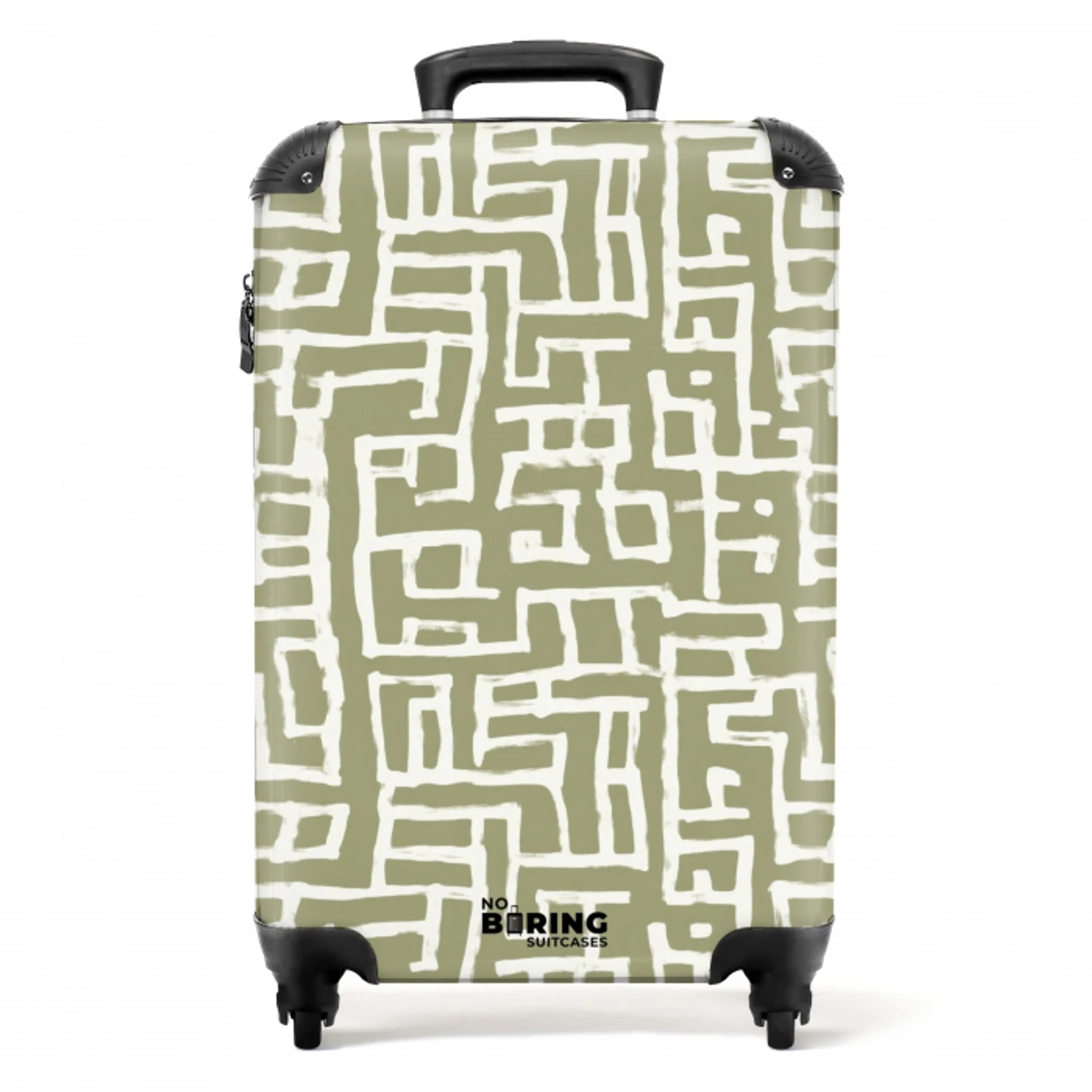 Grafisch - Patroon - Groen NBS - Handbagage koffer - Volwassenen Unisex middel -productfoto_recht