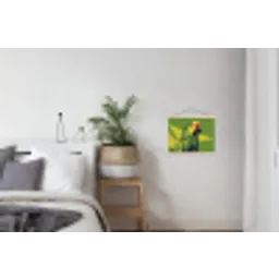 Papegaai - Groen - Snavel - Abstract textielposter latten blank klein -woonkamer