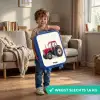 Tractor - Getekend - Rood Kinderkoffer - Blauw klein -sfeer2_NL