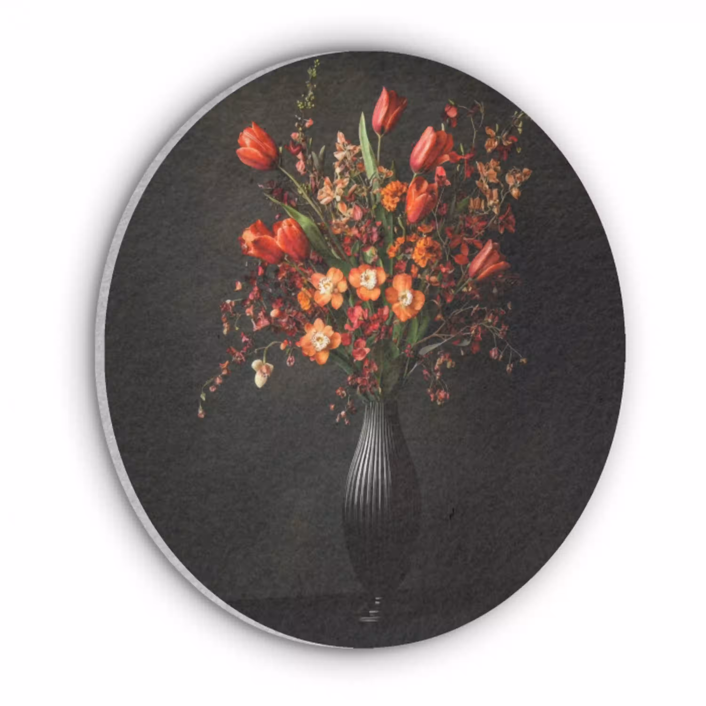 Bloemen - Takken - Boeket Akoestische PET Vilt - Rond klein -3d