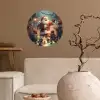 Kerstvreugde - Sneeuw - Kleurrijk Wandcirkel behangsticker klein -sfeer1