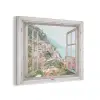 Doorkijk - Italië - Bloemen - Zee - Kust - Stad - Bergen PET vilt klein -3d