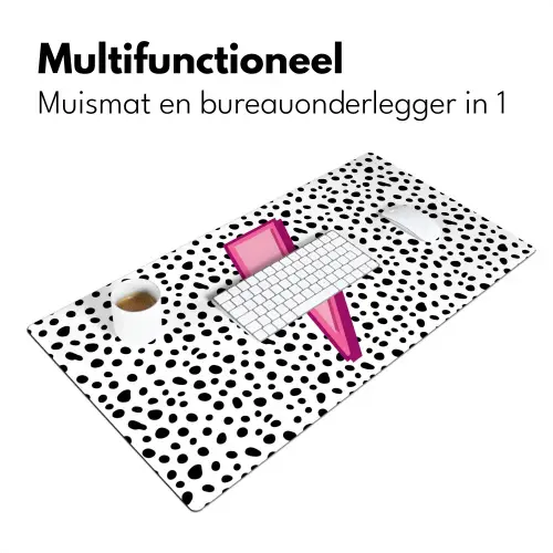 Bliksem - Roze - Stippen Muismat XXL klein -sfeer4