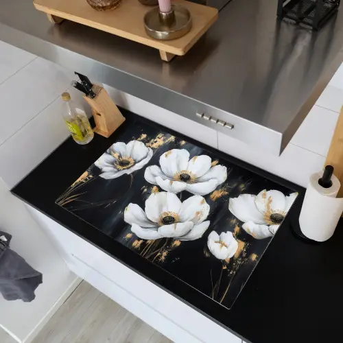 Bloemen - Wit - Abstract Inductie beschemer met haakjes klein -sfeer1