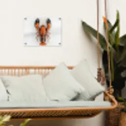 Kreeft - Zwart - Oranje - Wit - Uniek tuinposter los doek klein -sfeer7