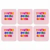 You're doing great - Roze - Kleurrijk onderzetter kurk middel -3d