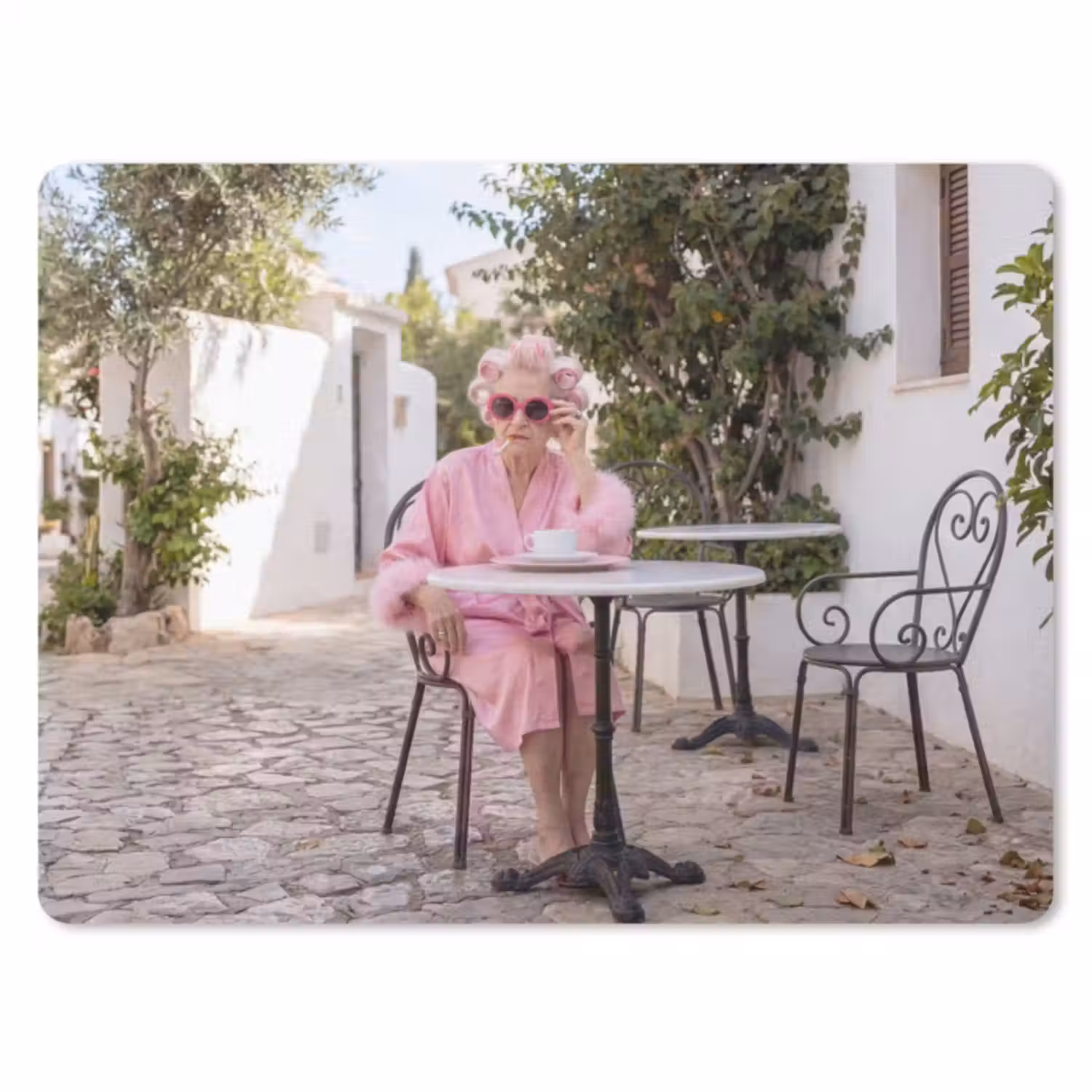 Muismat - Ochtendjas - Krulspelden - Roze