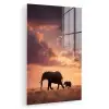 Olifanten - Grasland - Zonsondergang plexiglas 5mm klein -zzzproduct_nieuw