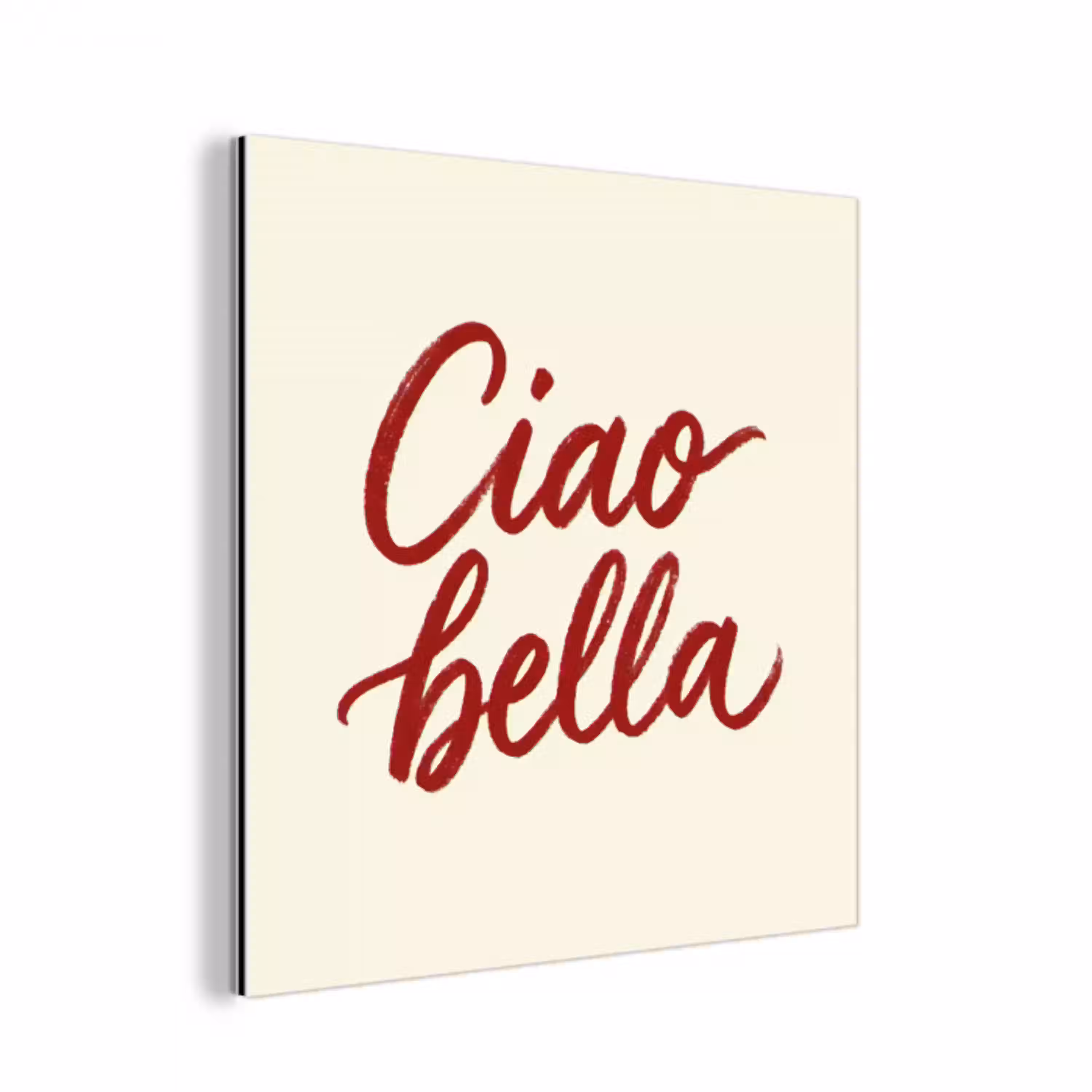 Ciao bella - Rood - Wit - Minimalistisch aluminium wit klein -3d