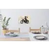 Vintage - Street art - Motor - Jongen - Graffiti - Zwart - Banksy Muursticker klein -eettafel