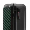Groene carbonstructuur met zwarte middenstreep NBS - Handbagage koffer - Volwassenen Unisex middel -slot