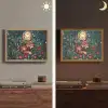 Vos - Mozaïek - Bos - Maan Light Box met batterij (Wandlamp) middel -sfeer3