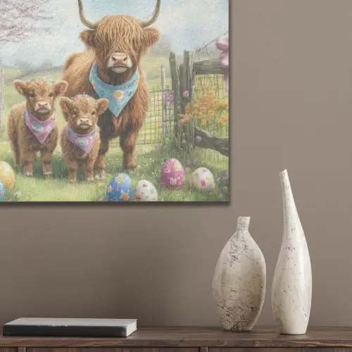 Schotsehooglanders - Paaseieren - Lente PET vilt klein -sfeer6_closeup