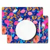 Bloemen - Blauw - Roze Placemat vinyl groot -zzsfeer2_Kitchenyeah-website