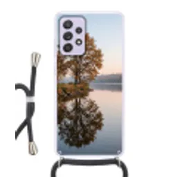 Bomen - Reflectie - Water - Zonsopgang - Serene Hoesje Samsung Galaxy A52 5G met koord klein -3d