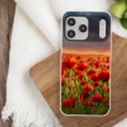 Zonsondergang - Klaprozen - Rood - Bloemen - Veld - Natuur Telefoonhoesje iPhone 17 Pro Max klein -sfeer1